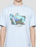 Disney Sulley Mu Eating Pizza Kaos Lengan Pendek Pria