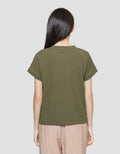 Connexion Knit Texture Crop Women's Short Sleeve T-Shirt