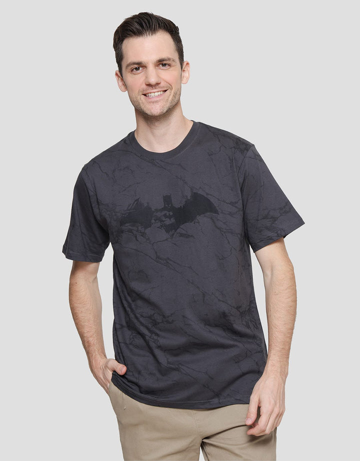 Nevada Batman Print Kaos Casual Pria