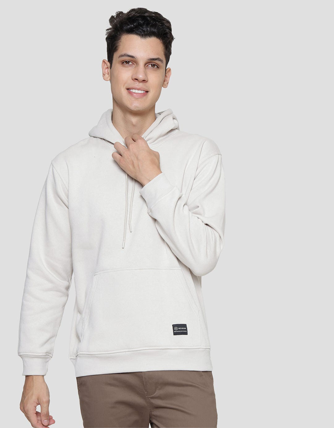Nevada Fleece Label Sweater Hoodie Pria