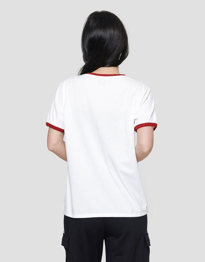 Disney Ringer Regular Print Mickey Love Id Women's Short Sleeve T-Shirt