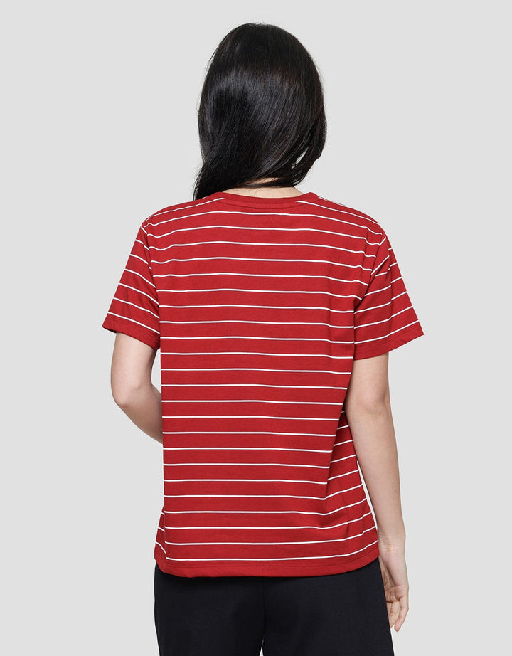 Disney Stripe Regular Print Mickey Women's Short Sleeve T-Shirt