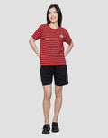 Disney Stripe Regular Print Mickey Women's Short Sleeve T-Shirt
