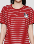 Disney Stripe Regular Print Mickey Women's Short Sleeve T-Shirt