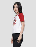Disney Boxy Print Mickey Mouse Women's Raglan T-Shirt