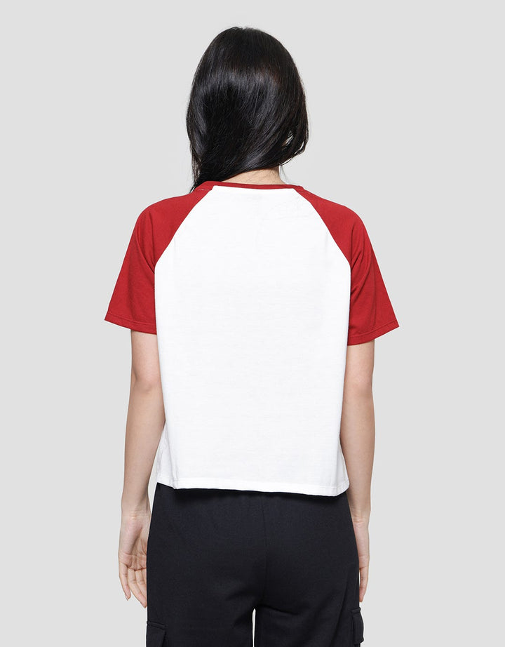 Disney Boxy Print Mickey Mouse Women's Raglan T-Shirt
