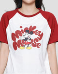 Disney Boxy Print Mickey Mouse Women's Raglan T-Shirt