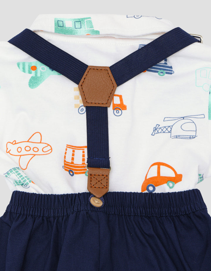Pipiniko Formal Suspender Print Transport One Set Bayi Laki-Laki