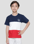 Little M Cut N Sewn Embroidery + Rib Neck Cuff Boys T-Shirt