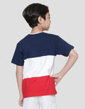 Little M Cut N Sewn Embroidery + Rib Neck Cuff Boys T-Shirt