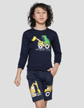 Little M Terry Print Dino Sweater Anak Laki-Laki