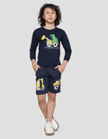 Little M Terry Print Dino Sweater Anak Laki-Laki