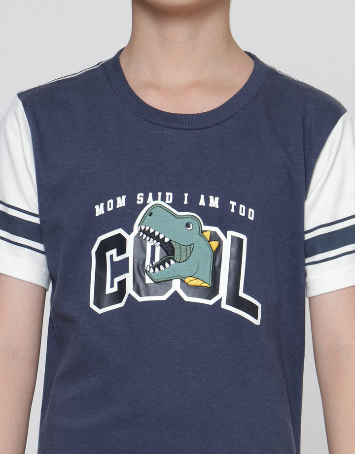 Little M Cool Dino Aplikasi Kaos Anak Laki-Laki