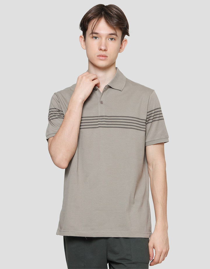 Cole Stripes 5 Chest Lines Men's Short Sleeve Polo Shirt