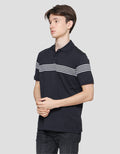 Cole Stripes 5 Chest Lines Men's Short Sleeve Polo Shirt