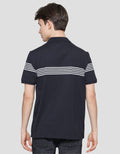 Cole Stripes 5 Chest Lines Men's Short Sleeve Polo Shirt