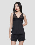 St. Yves Lace V Neck Top Boxer Set Wanita