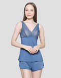 St. Yves Lace V Neck Top Boxer Set Wanita