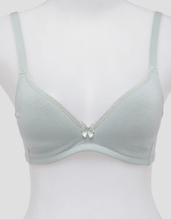 Nevada Non Wired Solid With Lined Lace Non Push Up Regular Bra Wanita