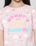 Aero Wording Little Rainbow Kaos Lengan Pendek Anak Perempuan