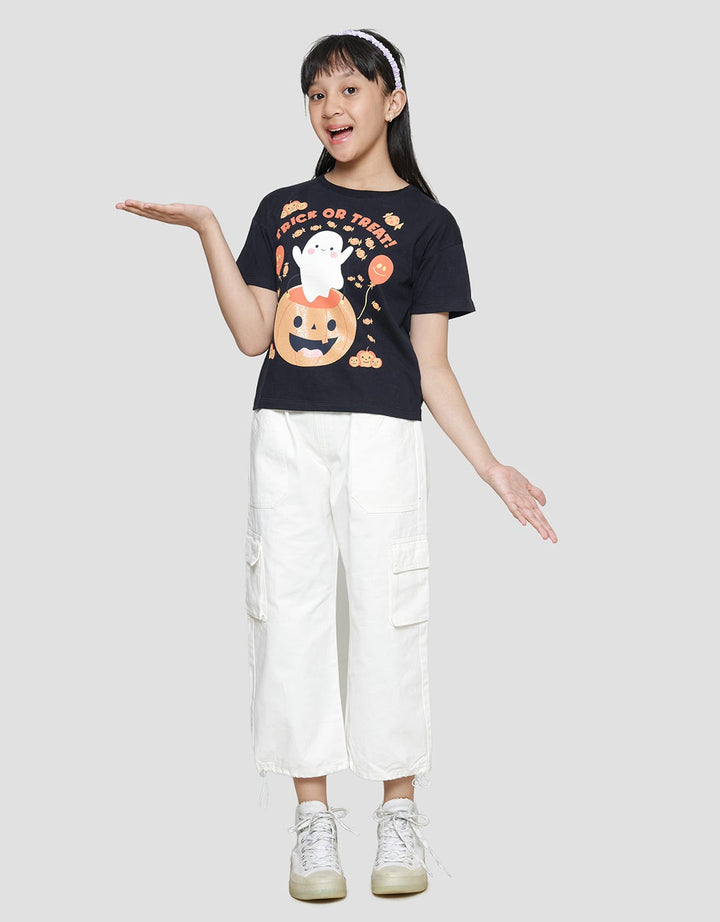 Aero Trick Or Treat Haloween Kaos Lengan Pendek Anak Perempuan