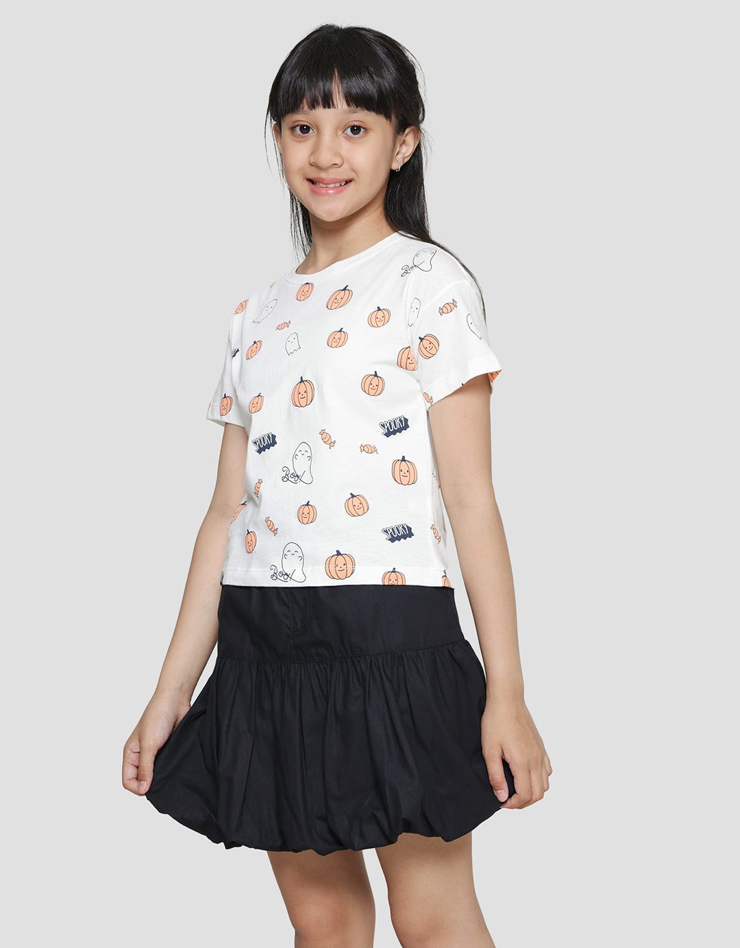 Aero Spooky Haloween Kaos Lengan Pendek Anak Perempuan