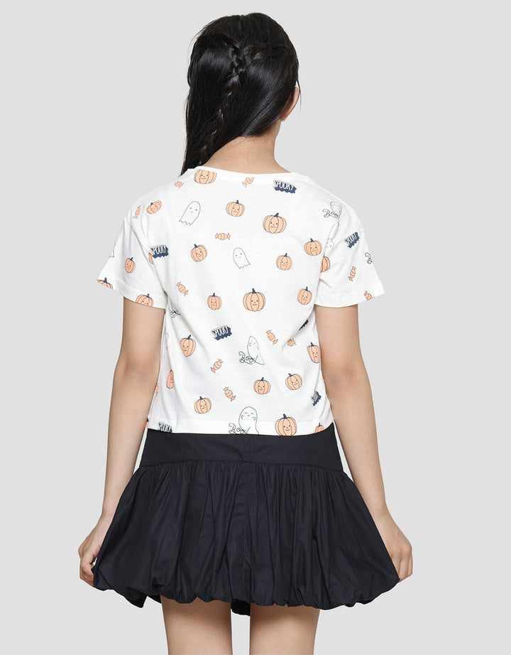 Aero Spooky Haloween Kaos Lengan Pendek Anak Perempuan