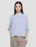 St. Yves Ruffle Neck Blouse Wanita
