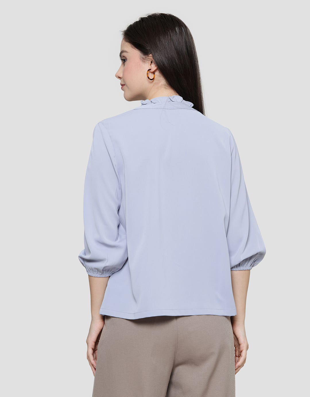 St. Yves Ruffle Neck Blouse Wanita