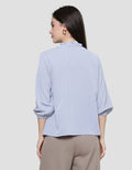 St. Yves Ruffle Neck Blouse Wanita