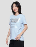 Details Regular Tee Full Silver Wording Foil Kaos Wanita