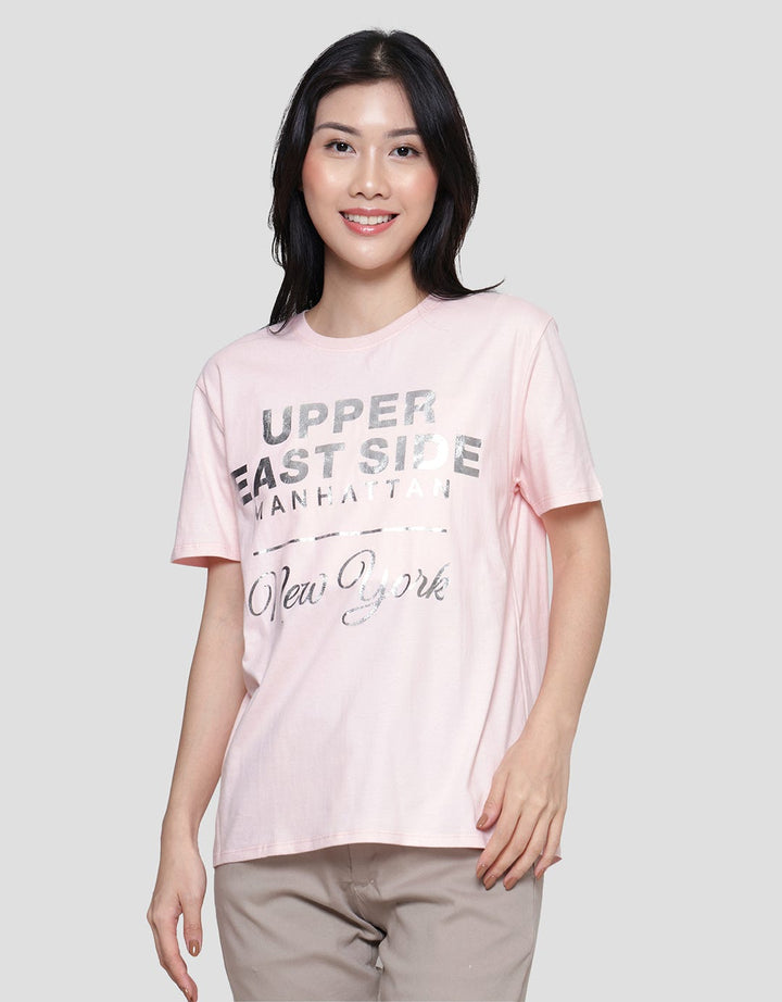 Details Regular Tee Foil Silver Wording Kaos Wanita