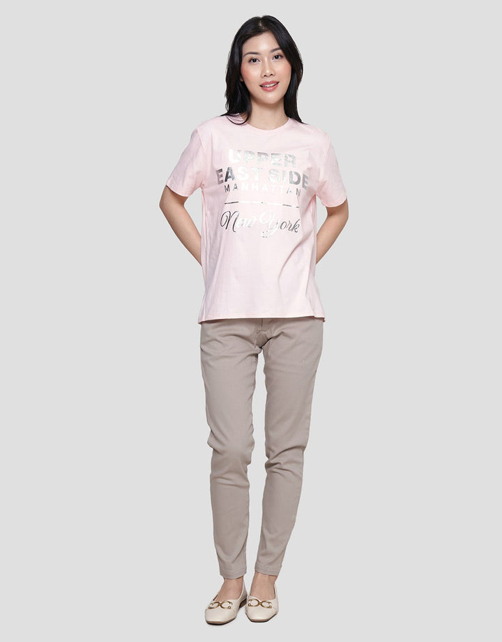 Details Regular Tee Foil Silver Wording Kaos Wanita