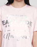 Details Regular Tee Foil Silver Wording Kaos Wanita