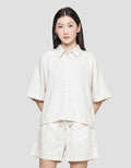 Connexion Women's Short Sleeve Oversize Linen Shirt