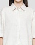 Connexion Women's Short Sleeve Oversize Linen Shirt