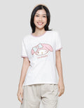 Nevada Ringer Regular Print My Melody Women's Short Sleeve T-Shirt
