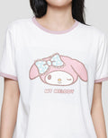 Nevada Ringer Regular Print My Melody Women's Short Sleeve T-Shirt