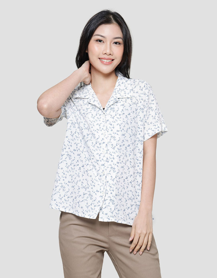 Connexion Resort Collar Flower Print Women's Shirt