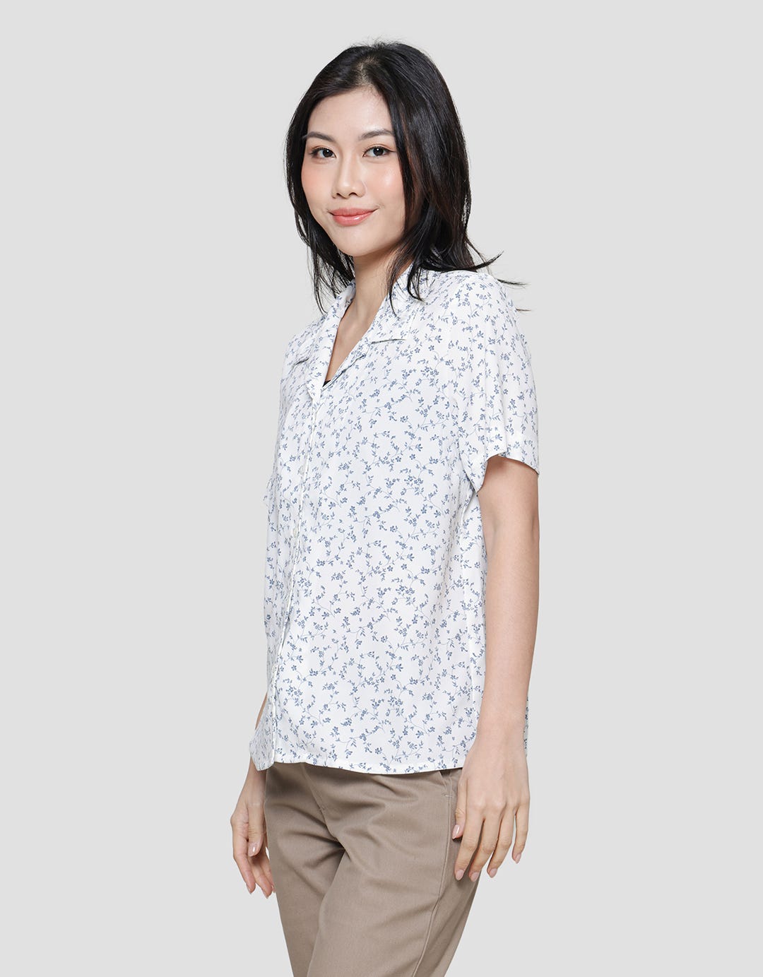 Connexion Resort Collar Flower Print Women's Shirt