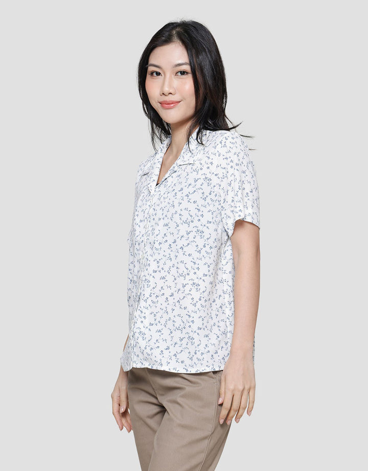 Connexion Resort Collar Flower Print Women's Shirt