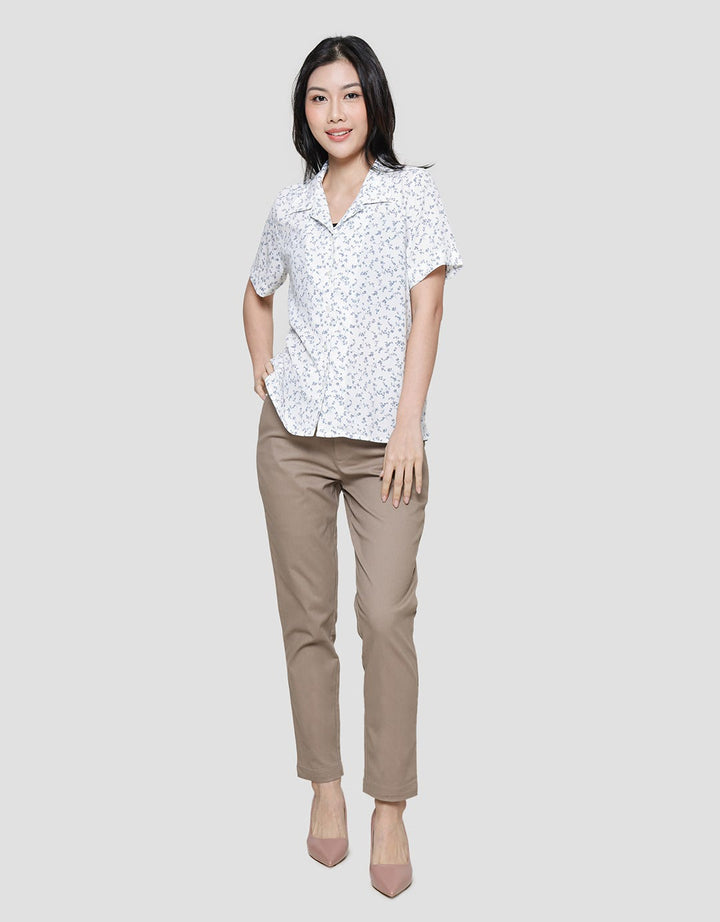 Connexion Resort Collar Flower Print Women's Shirt