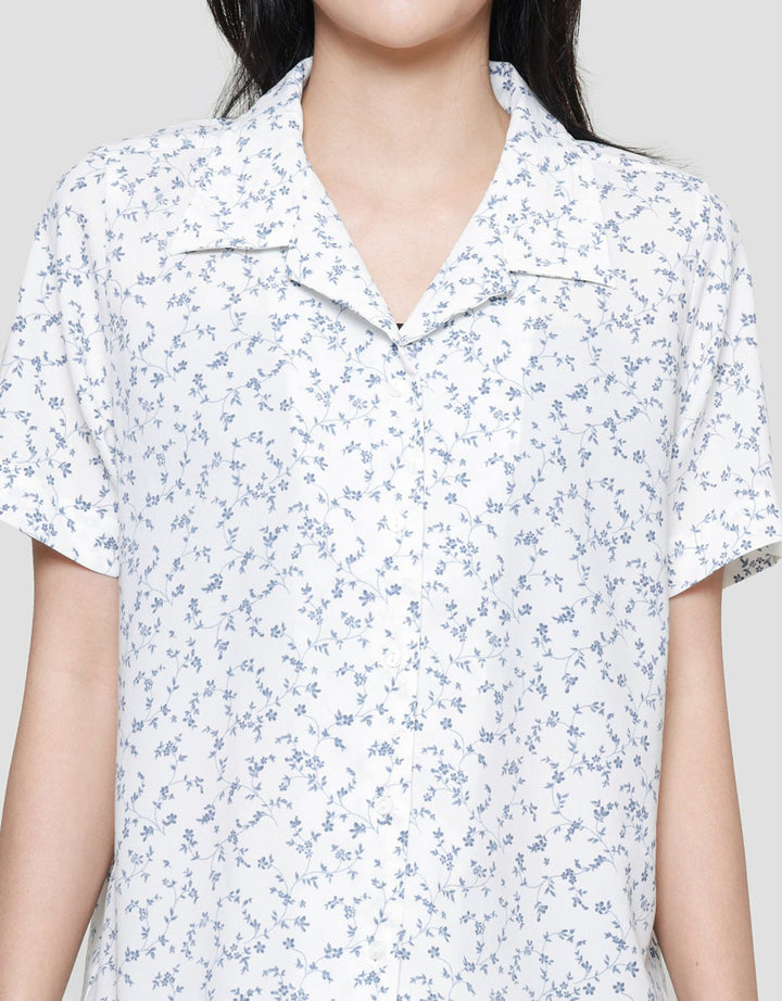 Connexion Resort Collar Flower Print Women's Shirt