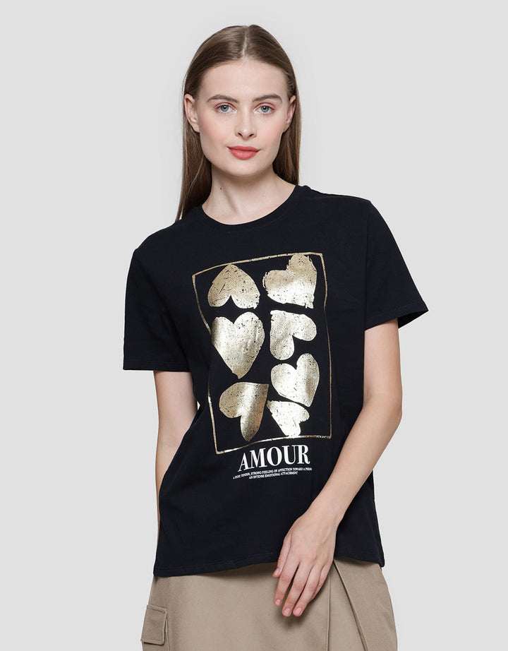 Details Full Heart Kaos Casual Wanita