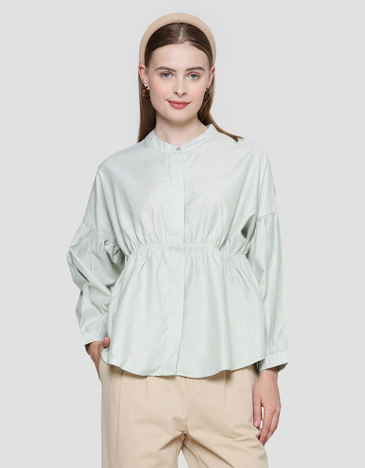 Details Cut And Sew With Shanghai Collar Women's Blouse