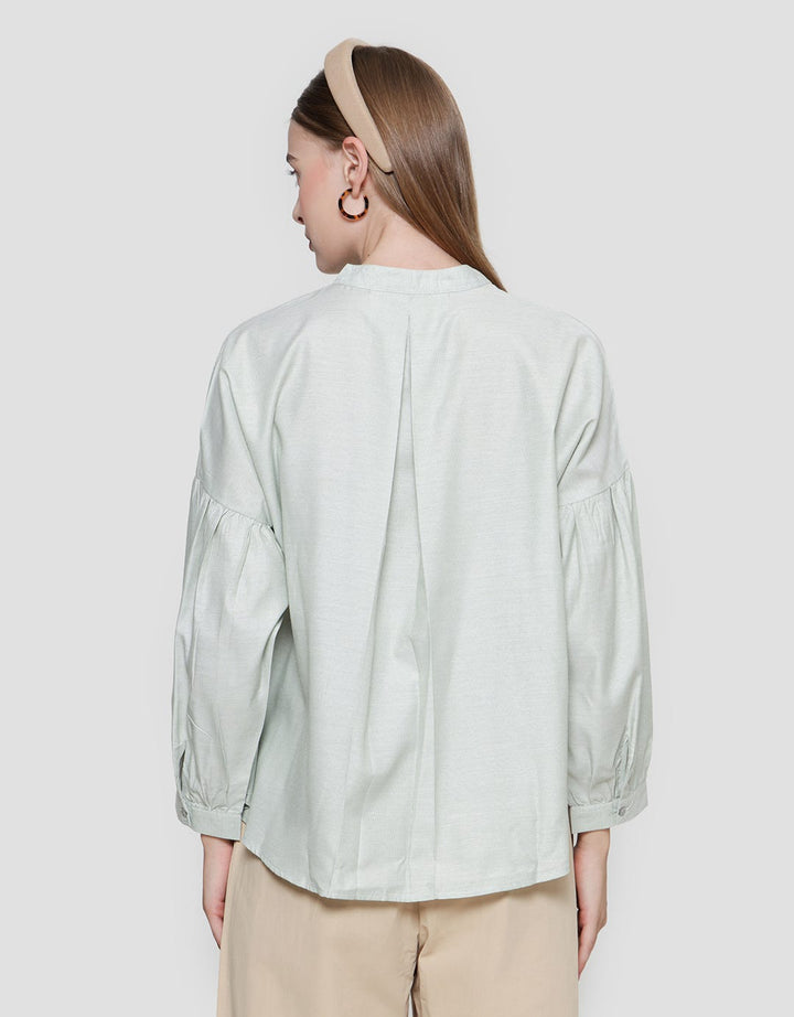 Details Cut And Sew With Shanghai Collar Women's Blouse