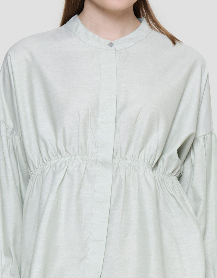 Details Cut And Sew With Shanghai Collar Women's Blouse