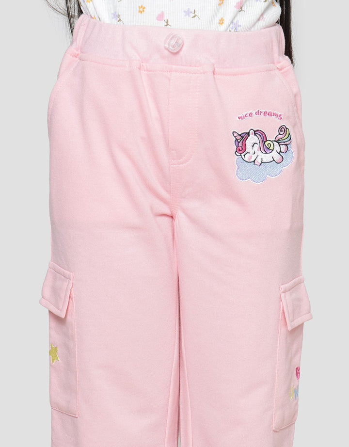 Little M Unicorn Cargo Celana Panjang Anak Perempuan