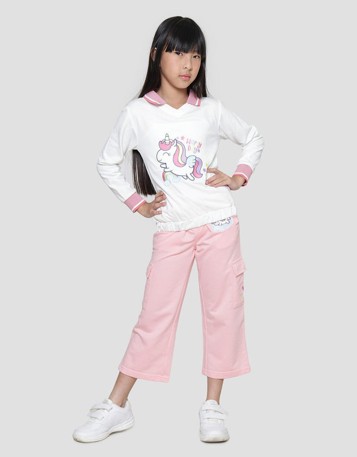 Little M Unicorn Print Sweater for Girls