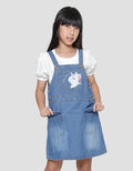 Little M Denim Unicorn Overall for Girls 